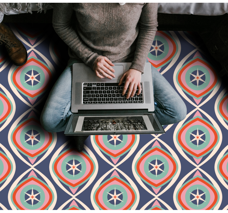 Colorful pattern medallion geometric vinyl carpet - TenStickers