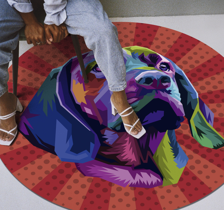Colorful dog portrait animal vinyl carpet - TenStickers