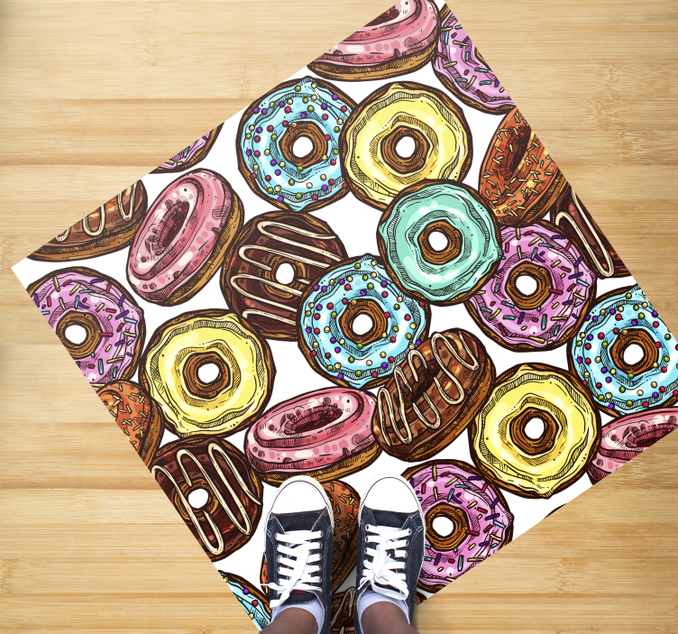 Colorful Donut Collection kids vinyl carpet - TenStickers