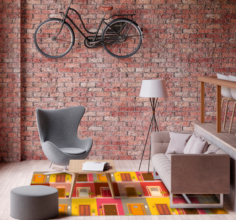 Colorful Doorway Pattern minimalist vinyl carpet - TenStickers