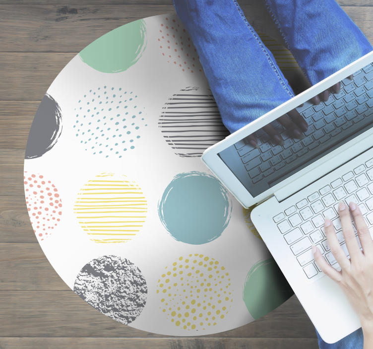 Colorful Dotted Pattern geometric vinyl carpet - TenStickers