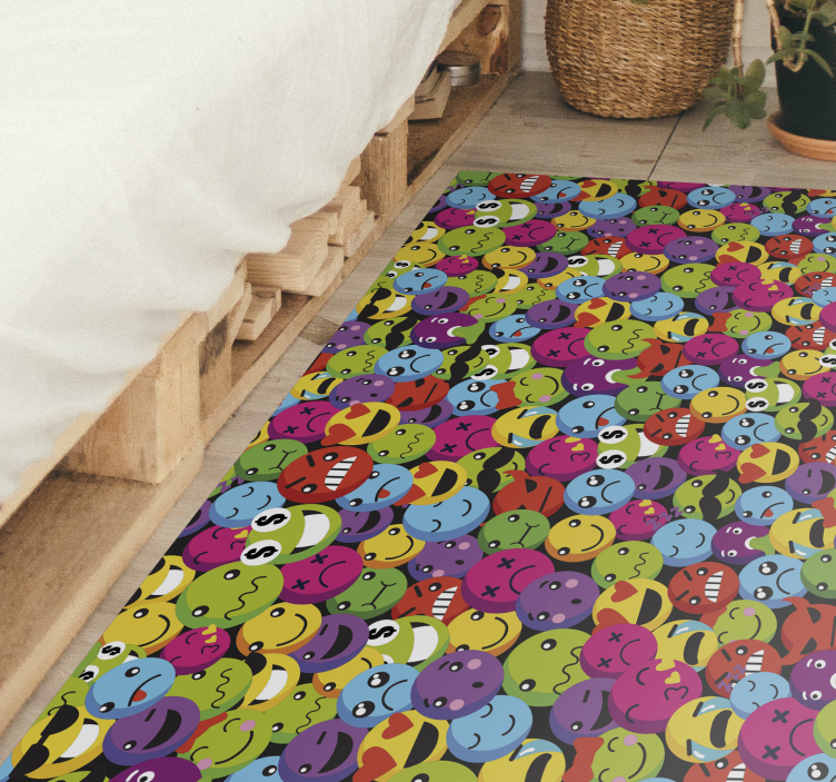 Colorful emoji expressions teen vinyl carpet - TenStickers