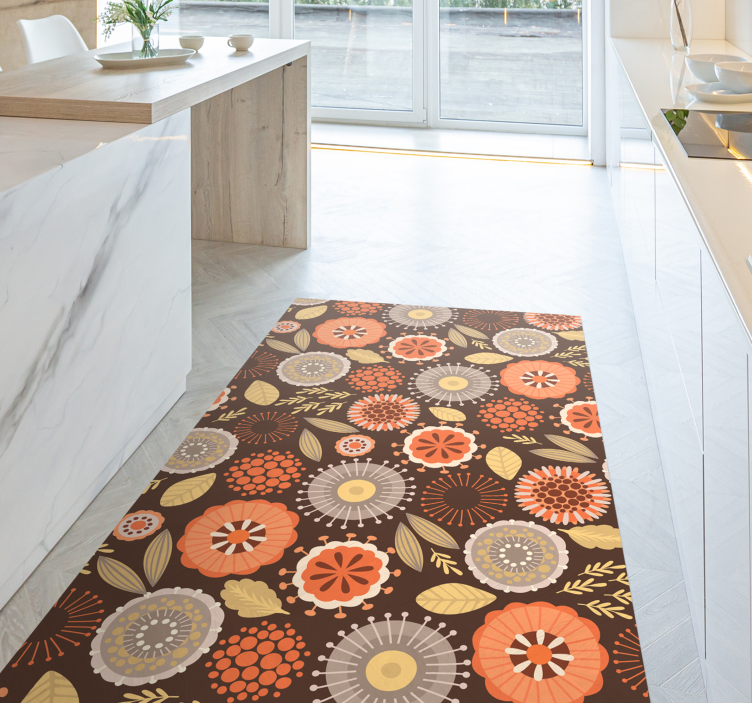 Colorful Floral Arrangement kitchen vinyl carpet - TenStickers