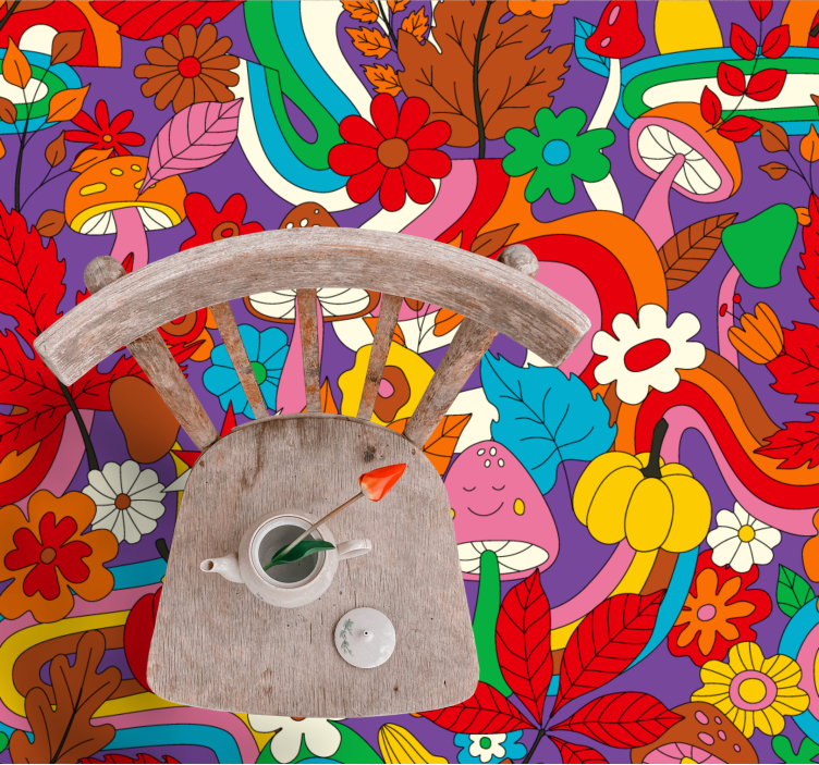 Colorful floral design floral vinyl carpet - TenStickers