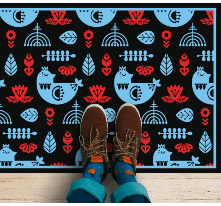 Colorful folk patterns animal vinyl carpet - TenStickers