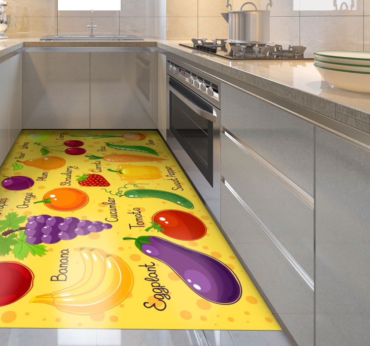 Colorful Fruit Vegetables kitchen vinyl carpet - TenStickers