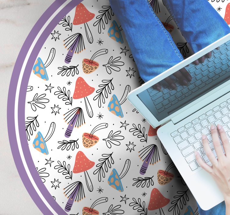 Colorful fungi sprouts nature vinyl carpet - TenStickers