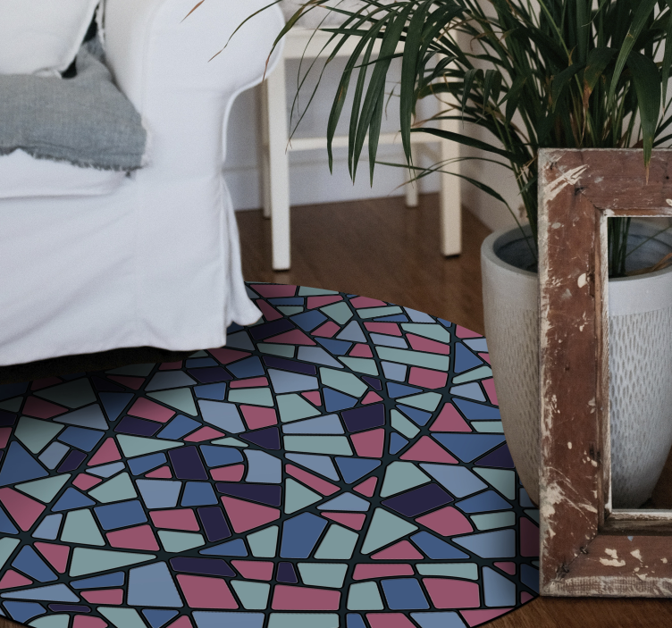 Colorful Geometric Arrangement mosaic vinyl carpet - TenStickers
