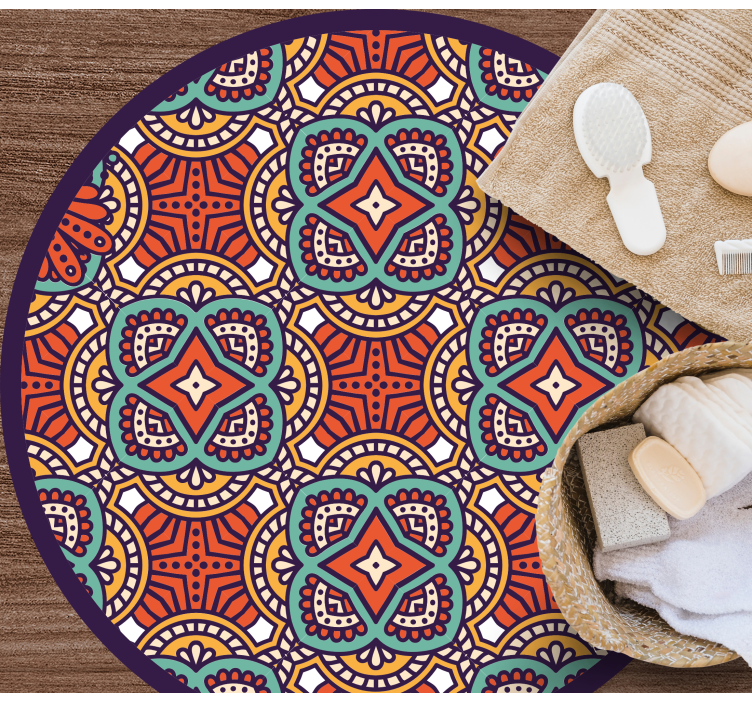 Colorful Geometric Harmony mandala vinyl carpet - TenStickers