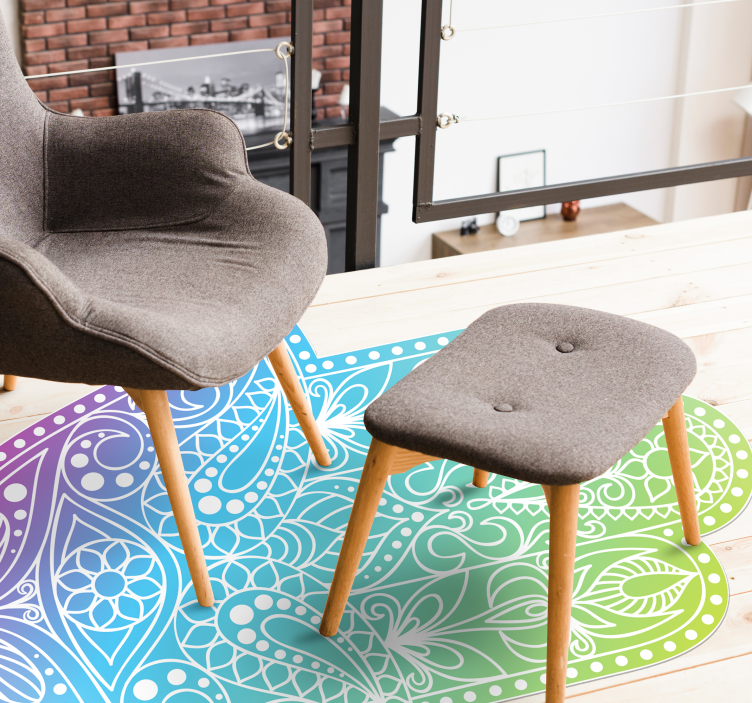 Gradient hand of Fatima mandala vinyl carpet - TenStickers