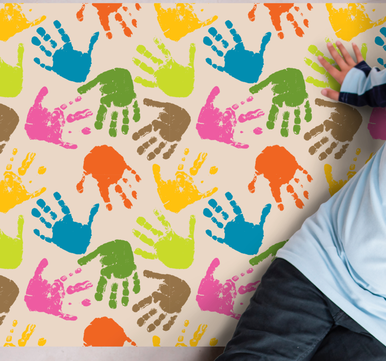Colorful handprints kids vinyl carpet - TenStickers