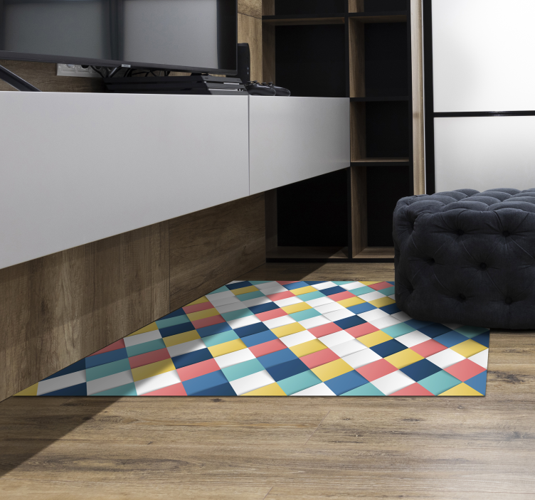 Colorful Harlequin Pattern geometric vinyl carpet - TenStickers