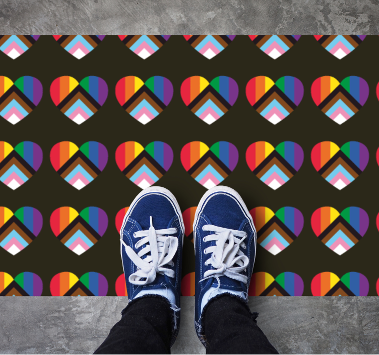 Colorful heart patterns teen vinyl carpet - TenStickers
