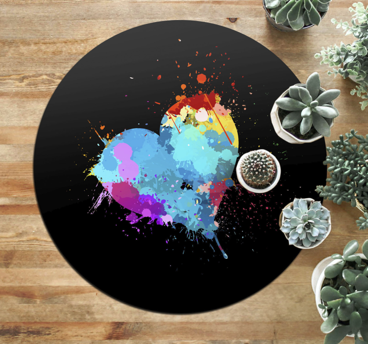 Colorful heart splash teen vinyl carpet - TenStickers