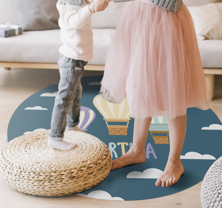 Air balloons with name kids vinyl carpet - TenStickers