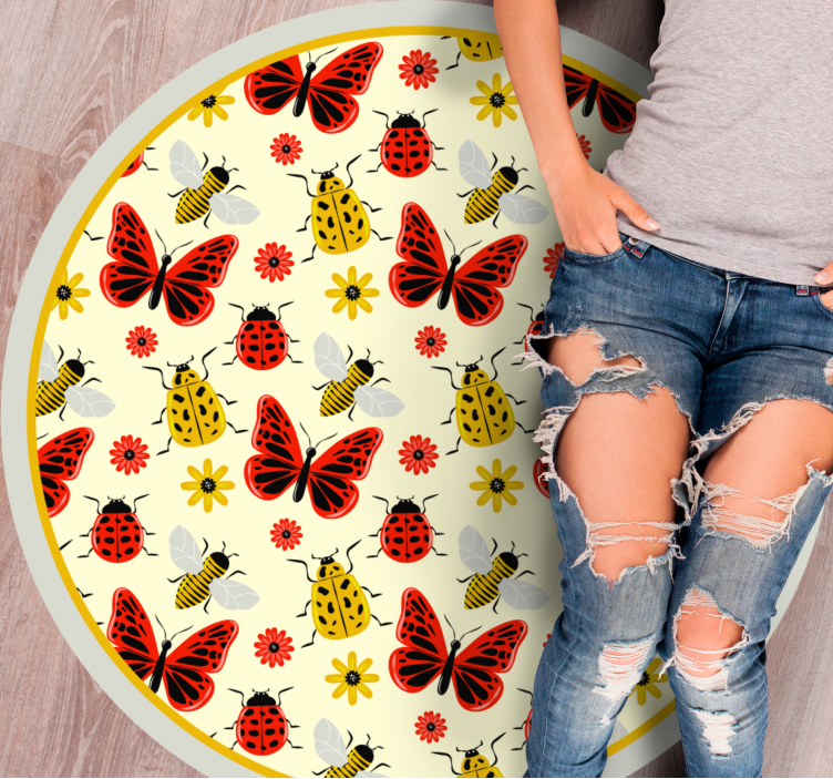 Colorful Insect Pattern animal vinyl carpet - TenStickers