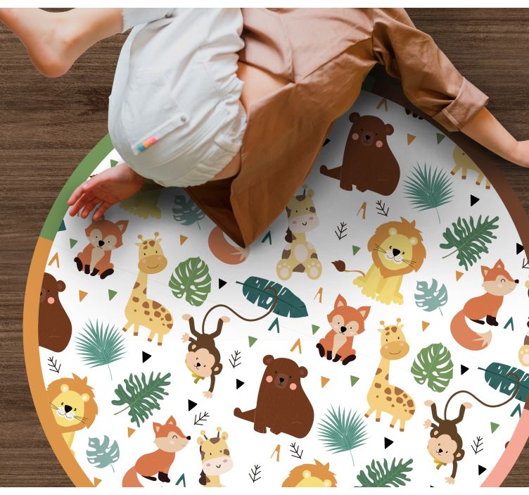 Colorful Jungle Friends animal vinyl carpet - TenStickers
