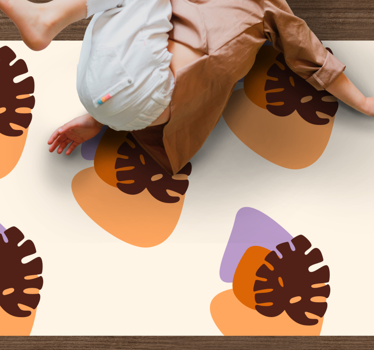 Colorful Leaf Shapes nature vinyl carpet - TenStickers