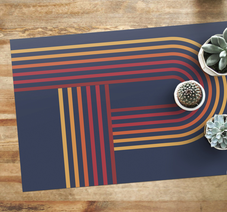 Colorful line overlay geometric vinyl carpet - TenStickers