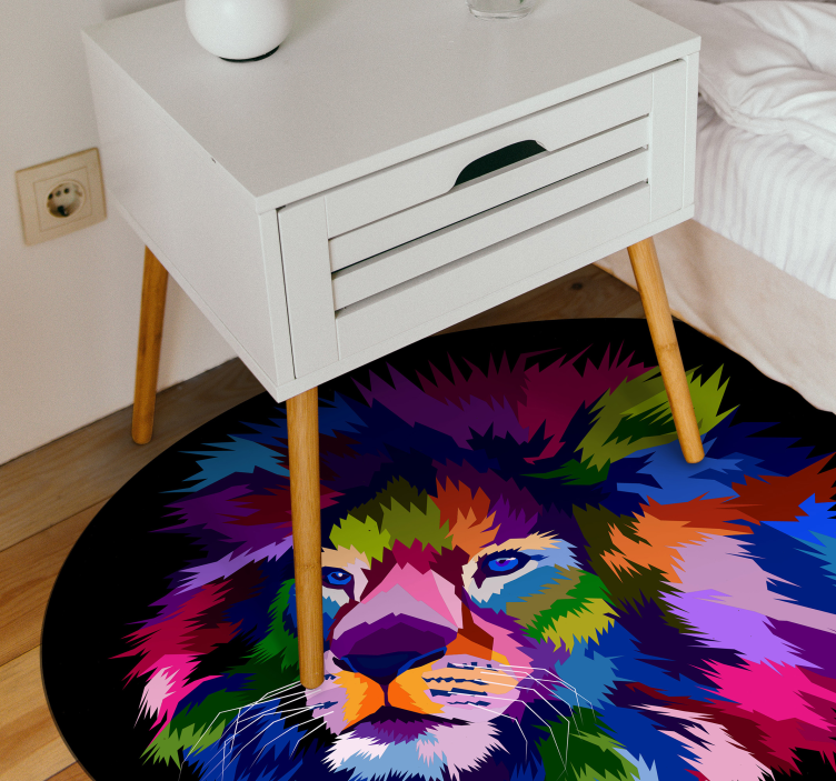 Colorful Lion Head animal vinyl carpet - TenStickers