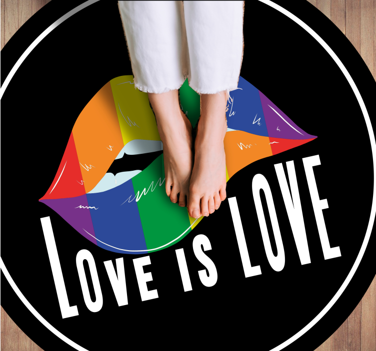 Colorful Lip Motif custom vinyl carpet - TenStickers