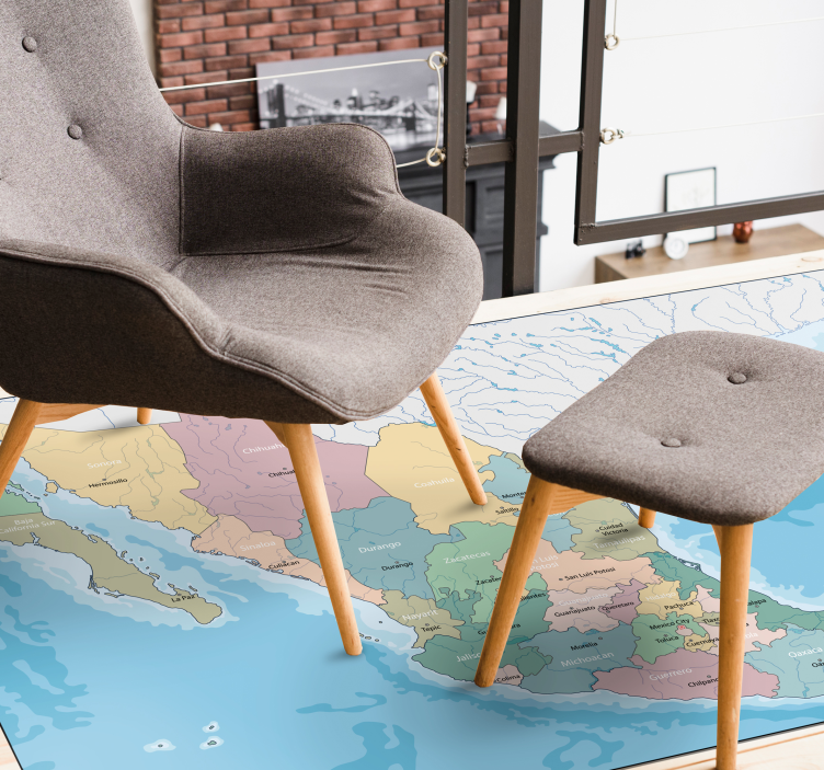 Colorful Map Detail world map vinyl carpet - TenStickers