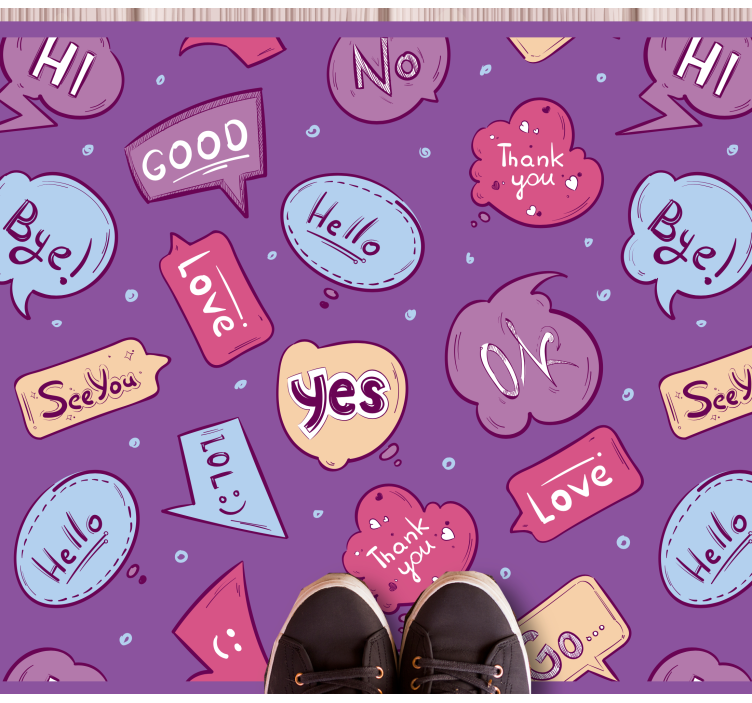 Colorful Message Bubbles custom vinyl carpet - TenStickers