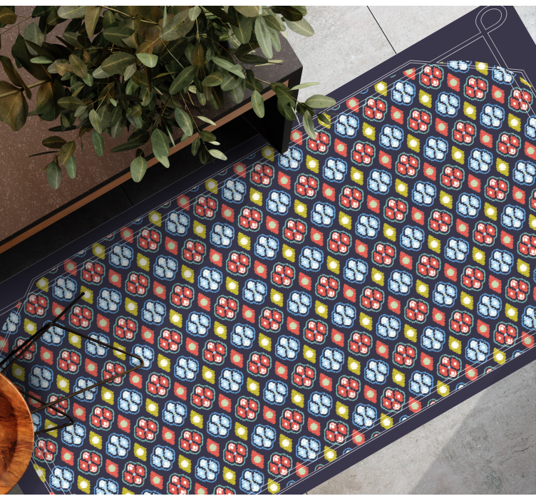 Colorful mosaic composition entrance hall vinyl carpet - TenStickers