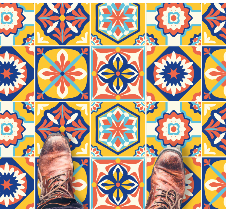 Colorful mosaic pattern tile vinyl carpet - TenStickers