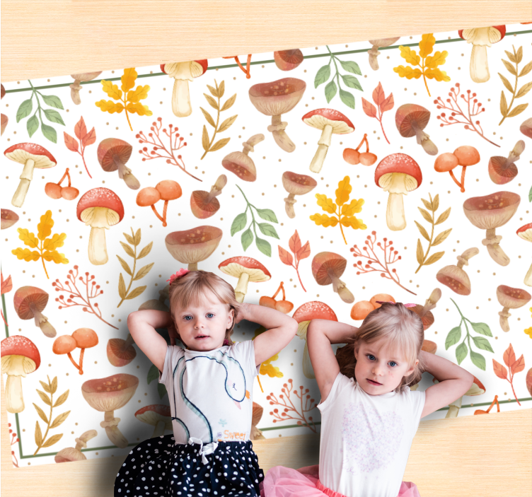 Colorful Mushroom Elements nature vinyl carpet - TenStickers