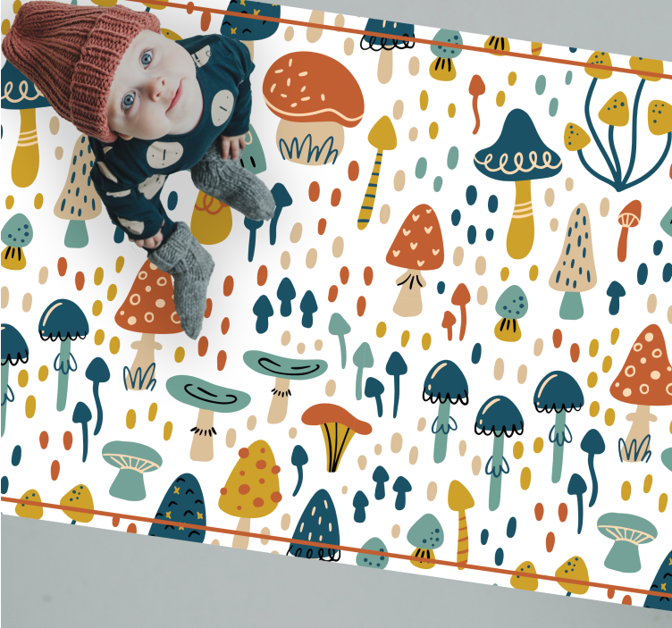 Colorful Mushroom Theme kids vinyl carpet - TenStickers
