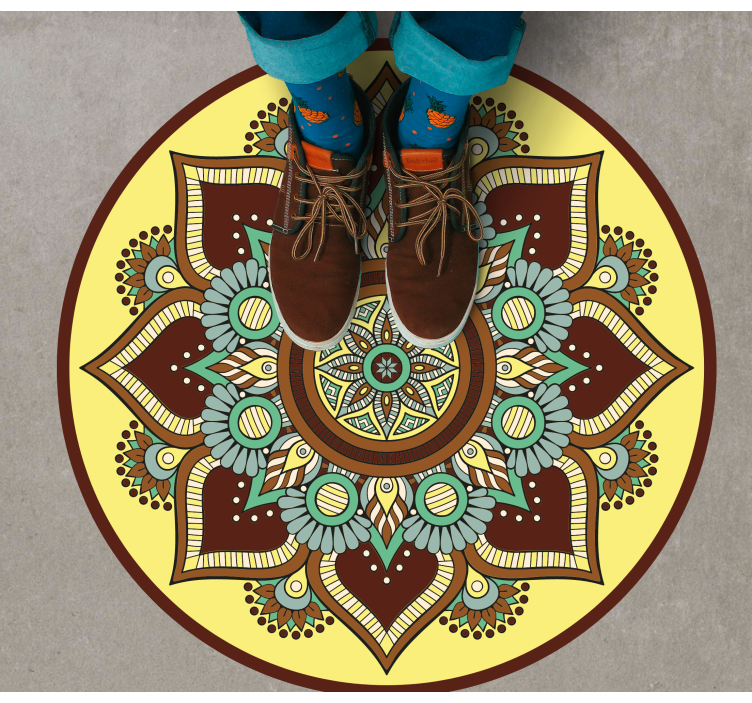 Colorful Ornate Pattern mandala vinyl carpet - TenStickers