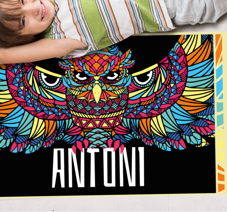 Colorful Owl Customization custom vinyl carpet - TenStickers
