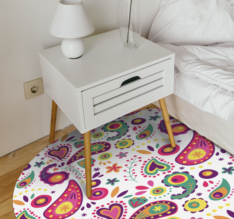 Colorful Paisley Pattern floral vinyl carpet - TenStickers