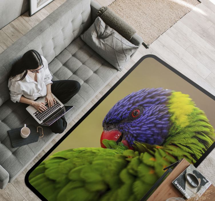Colorful parrot portrait animal vinyl carpet - TenStickers