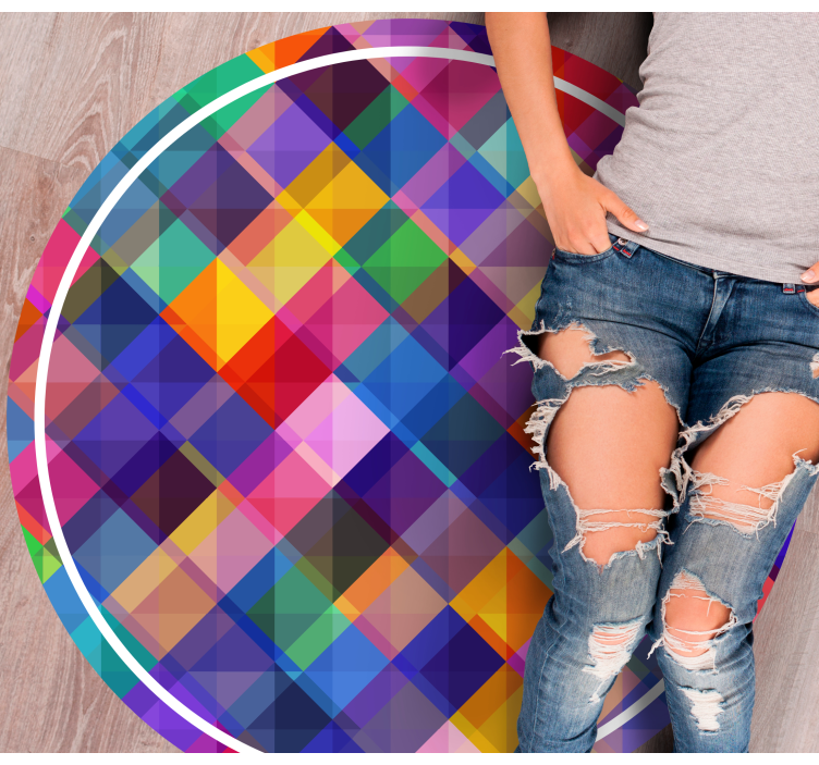 Colorful patchwork pattern geometric vinyl carpet - TenStickers