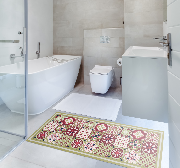 Colorful Patterned Motifs bathroom vinyl carpet - TenStickers