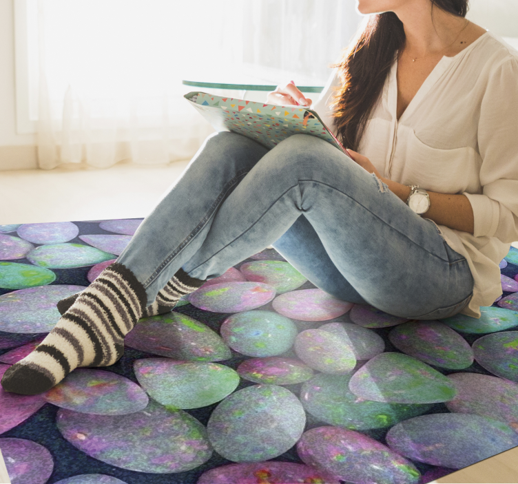 Colorful pebble stone effect vinyl carpet - TenStickers