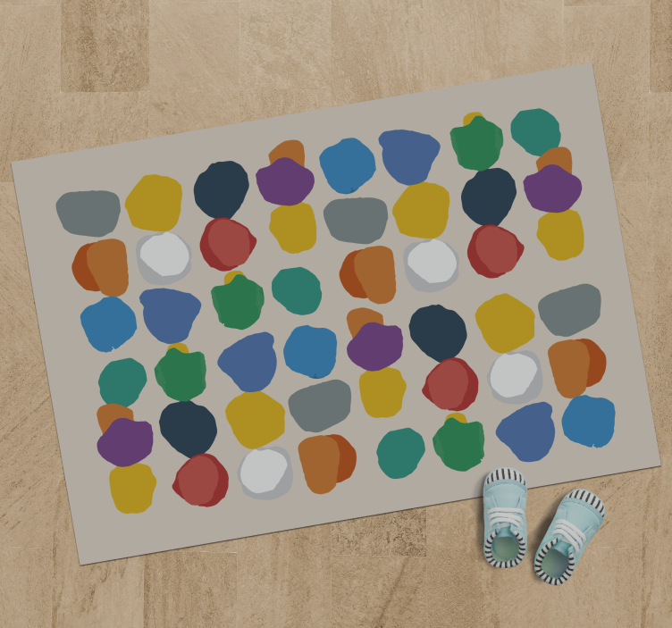 Colorful Pebble Shapes geometric vinyl carpet - TenStickers