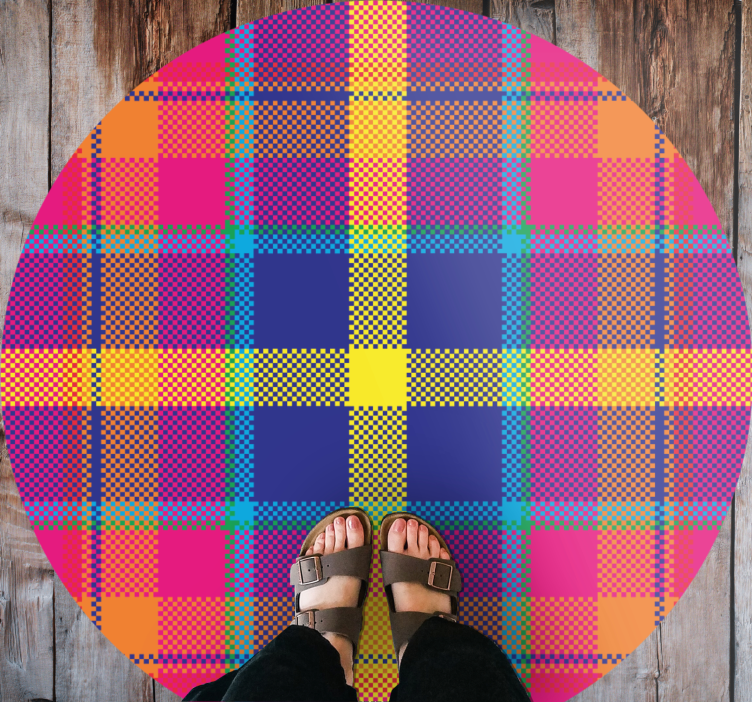 Colorful Plaid Pattern geometric vinyl carpet - TenStickers