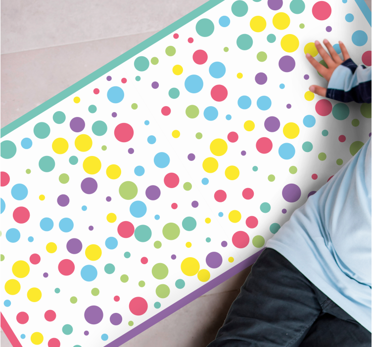 Colorful Playful Dots kids vinyl carpet - TenStickers
