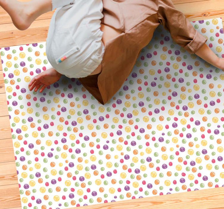Colorful Polka Dots kids vinyl carpet - TenStickers