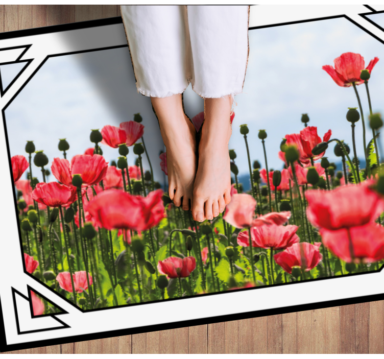 Colorful poppy field floral vinyl carpet - TenStickers
