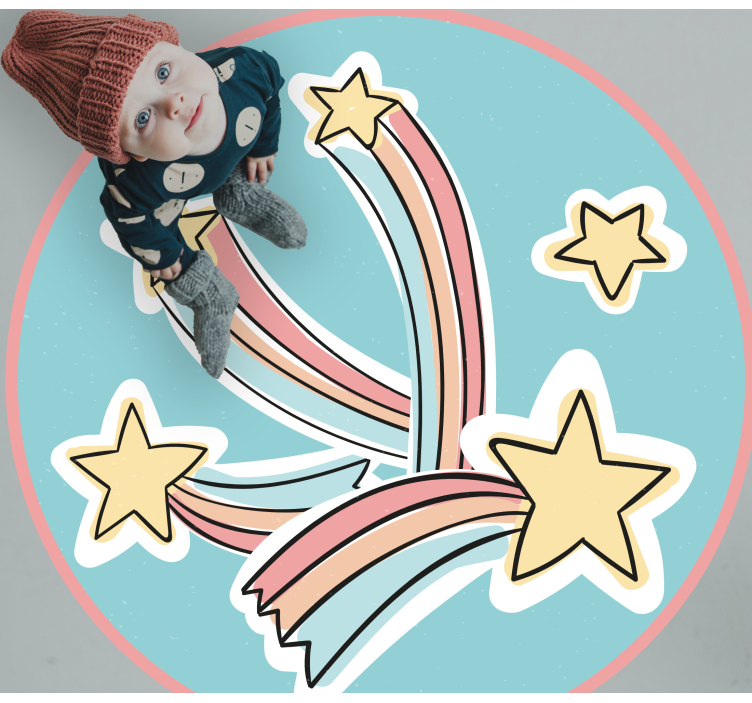 COLORFUL RAINBOW STARS kids vinyl carpet - TenStickers