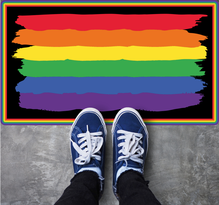 Colorful Rainbow Stripes striped vinyl carpet - TenStickers