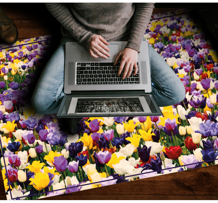 Colorful realistic explosion floral vinyl carpet - TenStickers