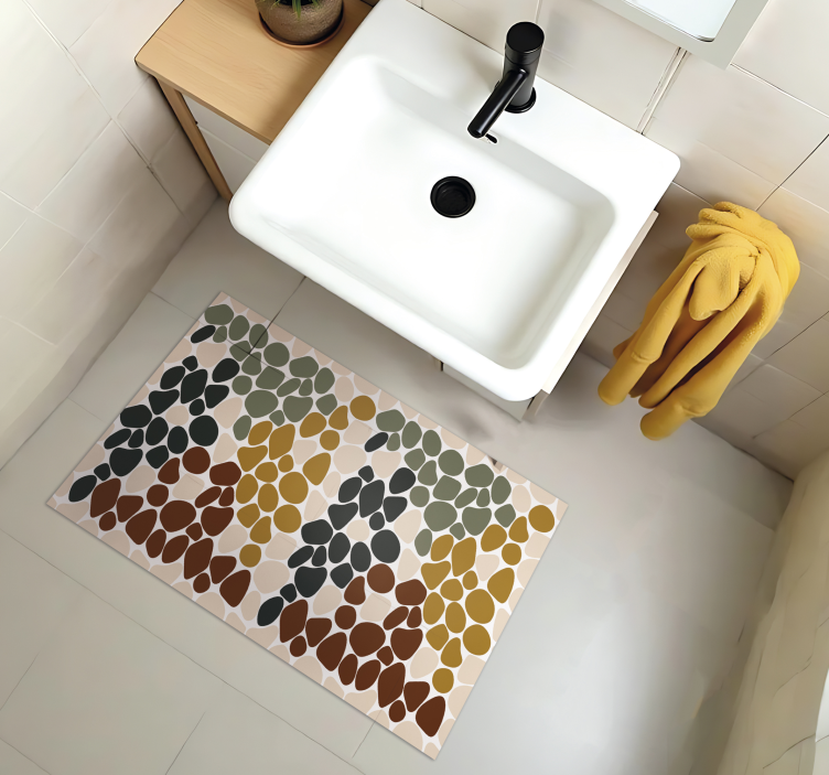 Colorful rock theme bathroom vinyl carpet - TenStickers