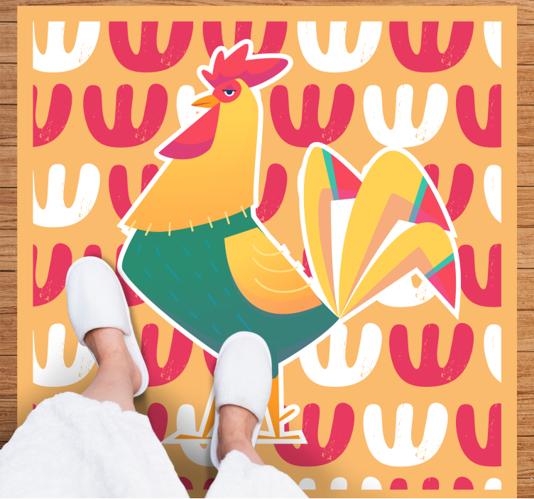 Colorful Rooster Art animal vinyl carpet - TenStickers