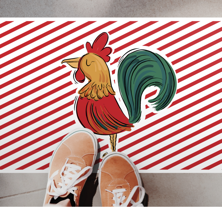 Colorful Rooster Artwork animal vinyl carpet - TenStickers