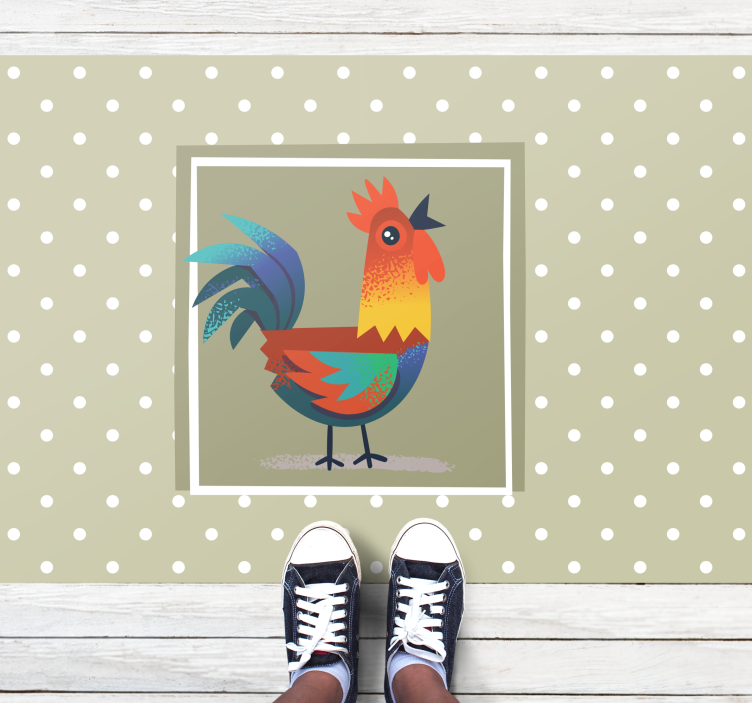 Colorful rooster display animal vinyl carpet - TenStickers